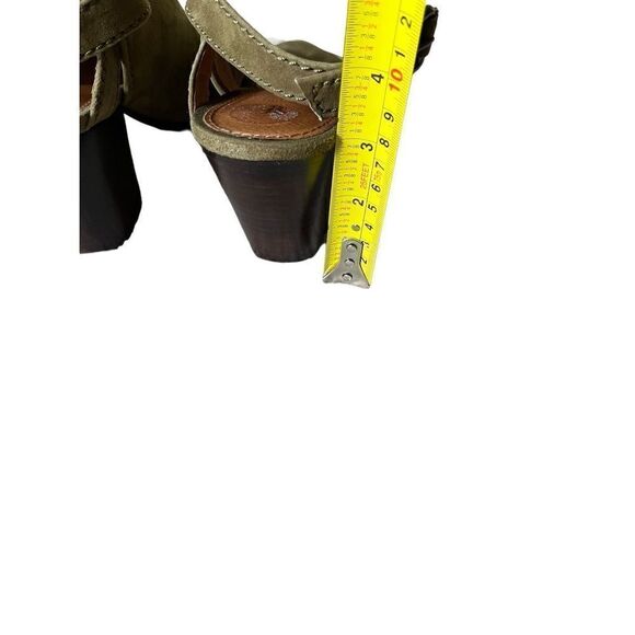 Frye Dani Shield Sling Back Booties Size 7M Green Suede - Picture 13 of 13
